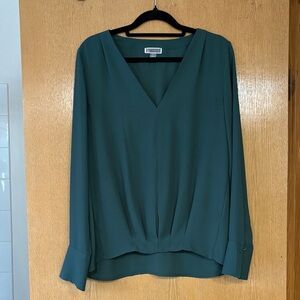 Chelsea28 Forest Green V-Neck Blouse